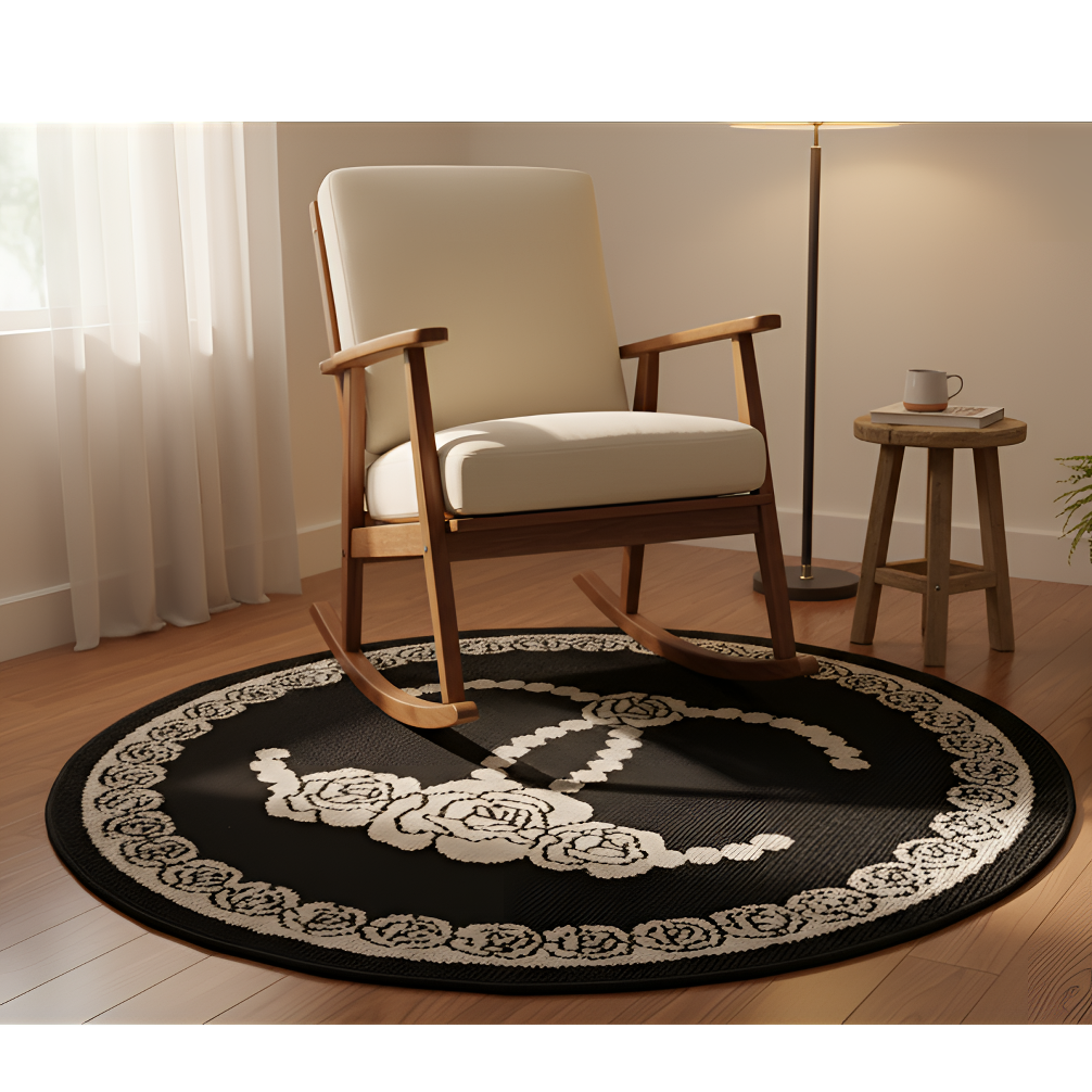 48针双C小香风入户门10防轻奢地毯防滑家用圆形可裁剪卧室地垫