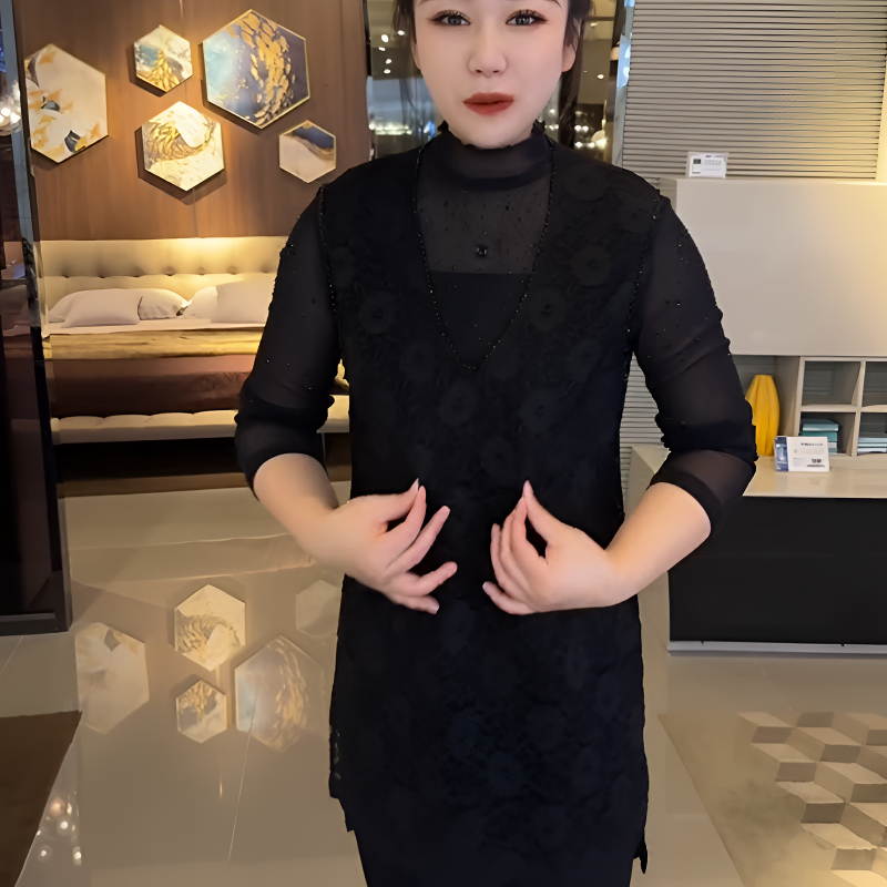 日常穿搭韩版蕾丝串珠马甲秋冬内搭新款V领钉珠宽松显瘦无袖马夹