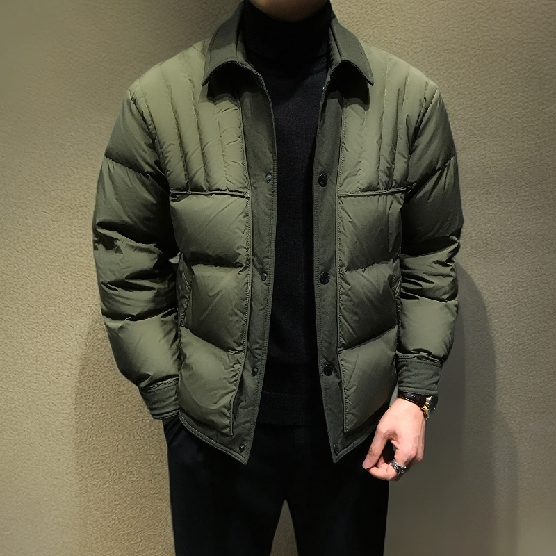 冬季高级羽绒服男2025新款商务夹克爆款秋冬高端翻领加厚外套男装