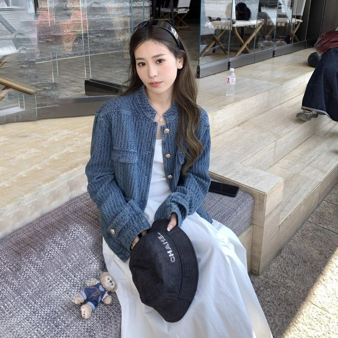 新款宽松夹克复古小香风编织牛仔外套女韩系高级感气质百搭上衣潮