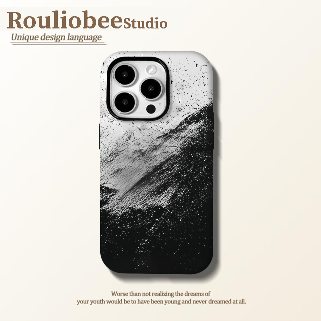 BANCA黑白艺术纹理适用苹果16/15pro菲林手机壳华为vivo小米oppo