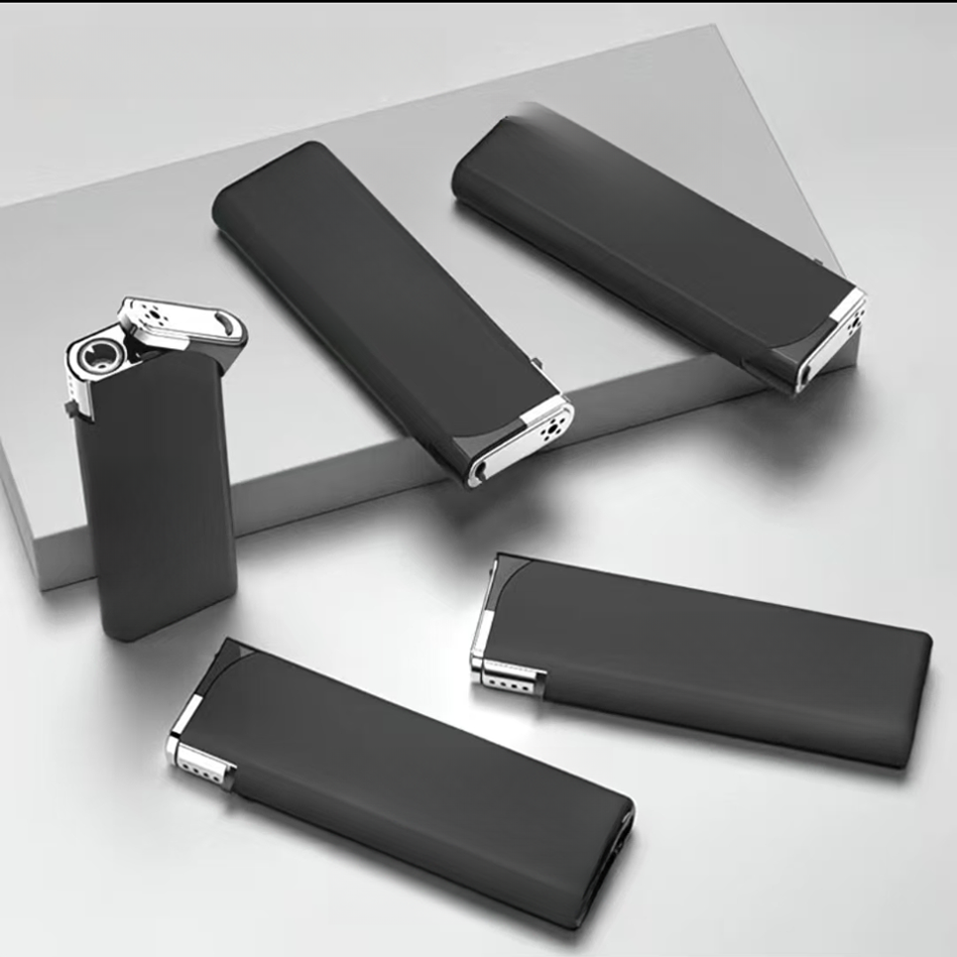 2025爆款金属斜打简约磨砂黑蓝焰直冲防风打火机可充气批发礼物