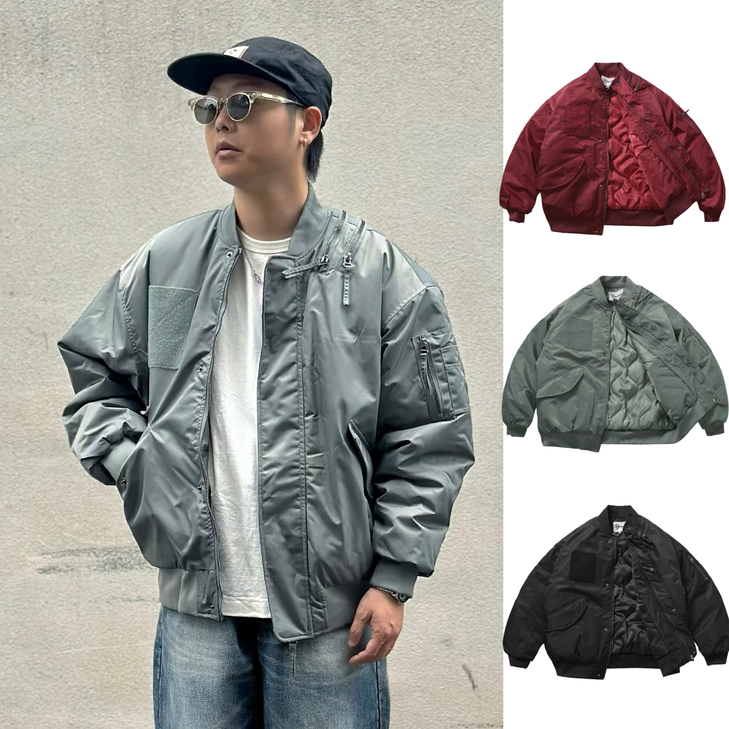 日系复古MA-1解构飞行员夹克棉服廓形短宽加厚保暖防泼水外套男款