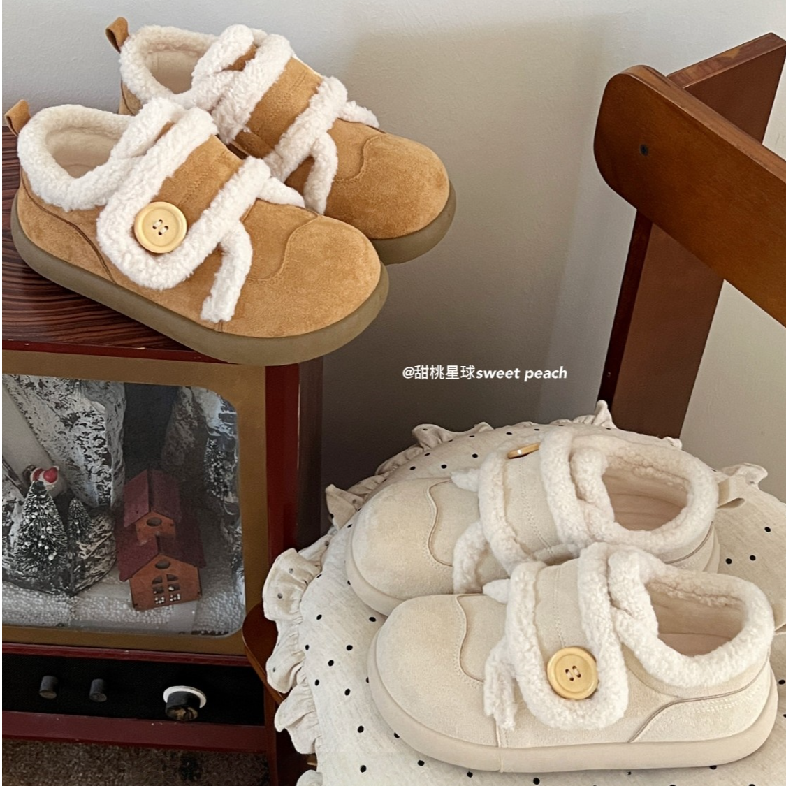 ABC女童加绒勃肯棉鞋2025新款冬季儿童厚底防滑保暖加厚雪地棉靴