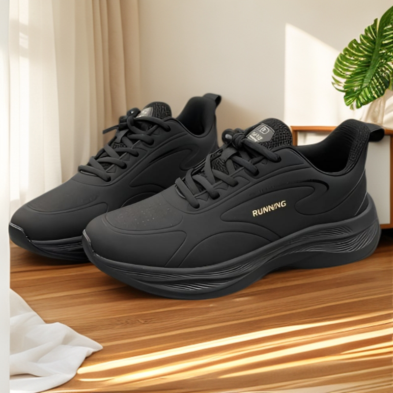 2025爆款男鞋软底黑跑鞋防水防滑潮流男士运动休闲跑步鞋减震1575