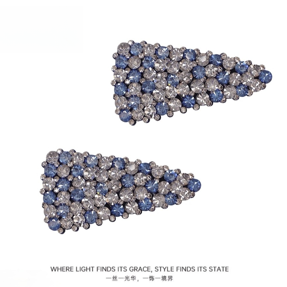 韩国新款7cm三角形捷克钻边夹网红侧边夹简约气质BB夹百搭刘海夹