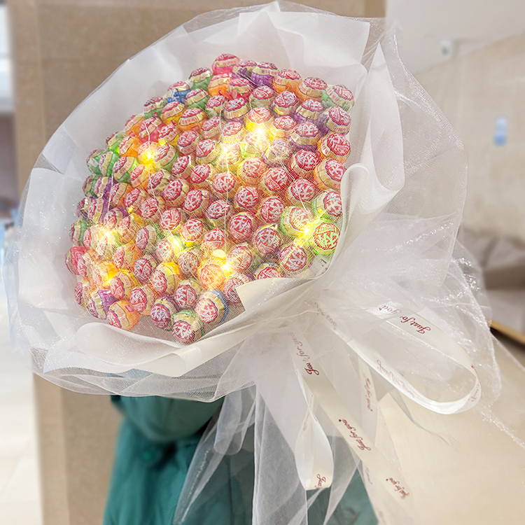 99颗雅客天天棒糖果花束棒棒糖花束520情人节七夕节女友生日礼物