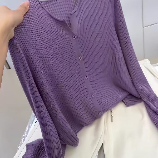 大码女装慵懒风V领长袖针织衫早秋2025新款胖mm宽松韩系显瘦上衣