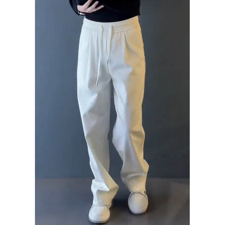 2025秋冬新款休闲裤男装阔腿堆堆裤男商务休闲裤加绒加厚潮男裤子