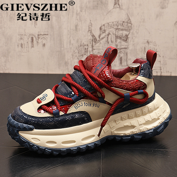 纪诗哲高级老爹鞋男厚底增高休闲鞋春季新款时尚百搭舒适运动鞋男