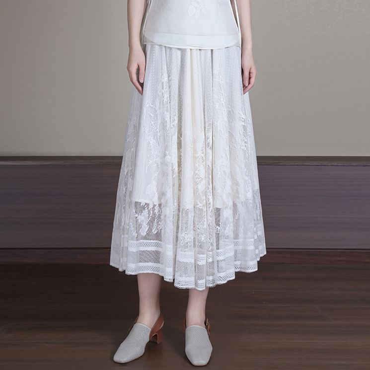 浒城古娘欧若风时尚休闲洋气百搭半身裙时尚蕾丝半裙WG252016