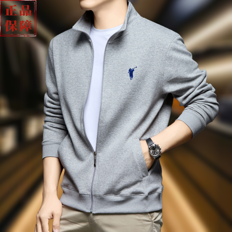 正品男装时尚长袖开衫卫衣立领韩版男士休闲夹克潮流宽松运动外套