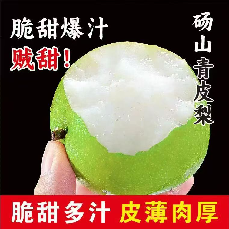 鲜果俏砀山青皮皇冠梨新鲜水果脆甜多汁无渣甘甜爽口