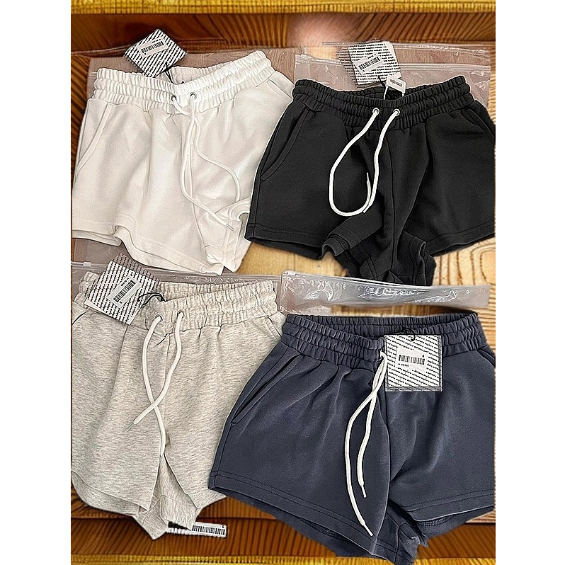 美式4色基础款宽松休闲运动短裤辣妹热裤卫裤松紧腰女夏季跑步