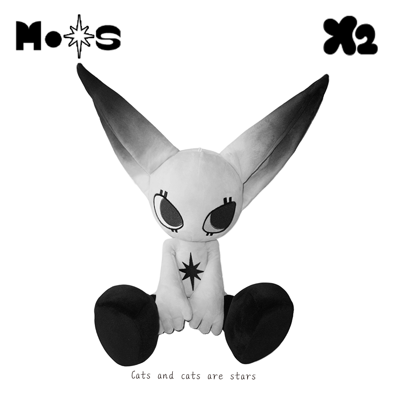 X2HOMME MOOS 原创正版黑白色毛绒玩偶二次元情侣圣诞礼物公仔