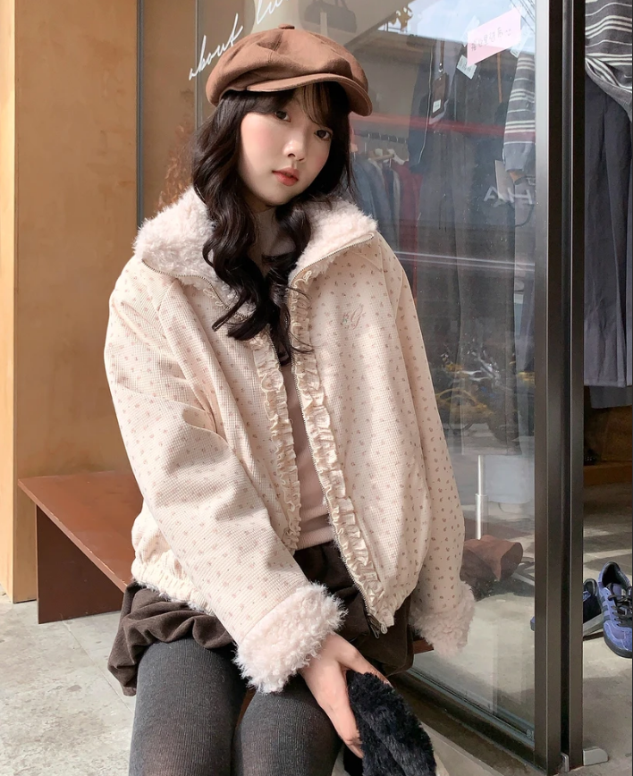 冬季新款短款时尚保暖毛毛外套8001