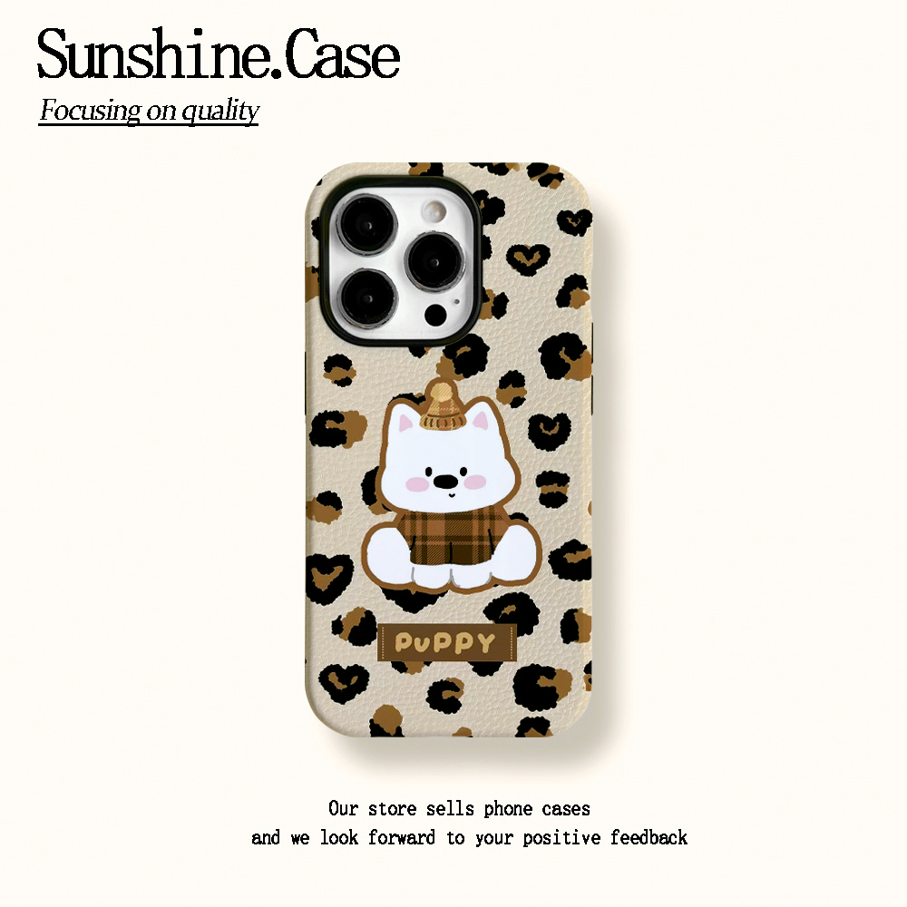 菲林二合一适用苹果华为vivo小米oppo手机壳豹纹狗狗15PRO/14