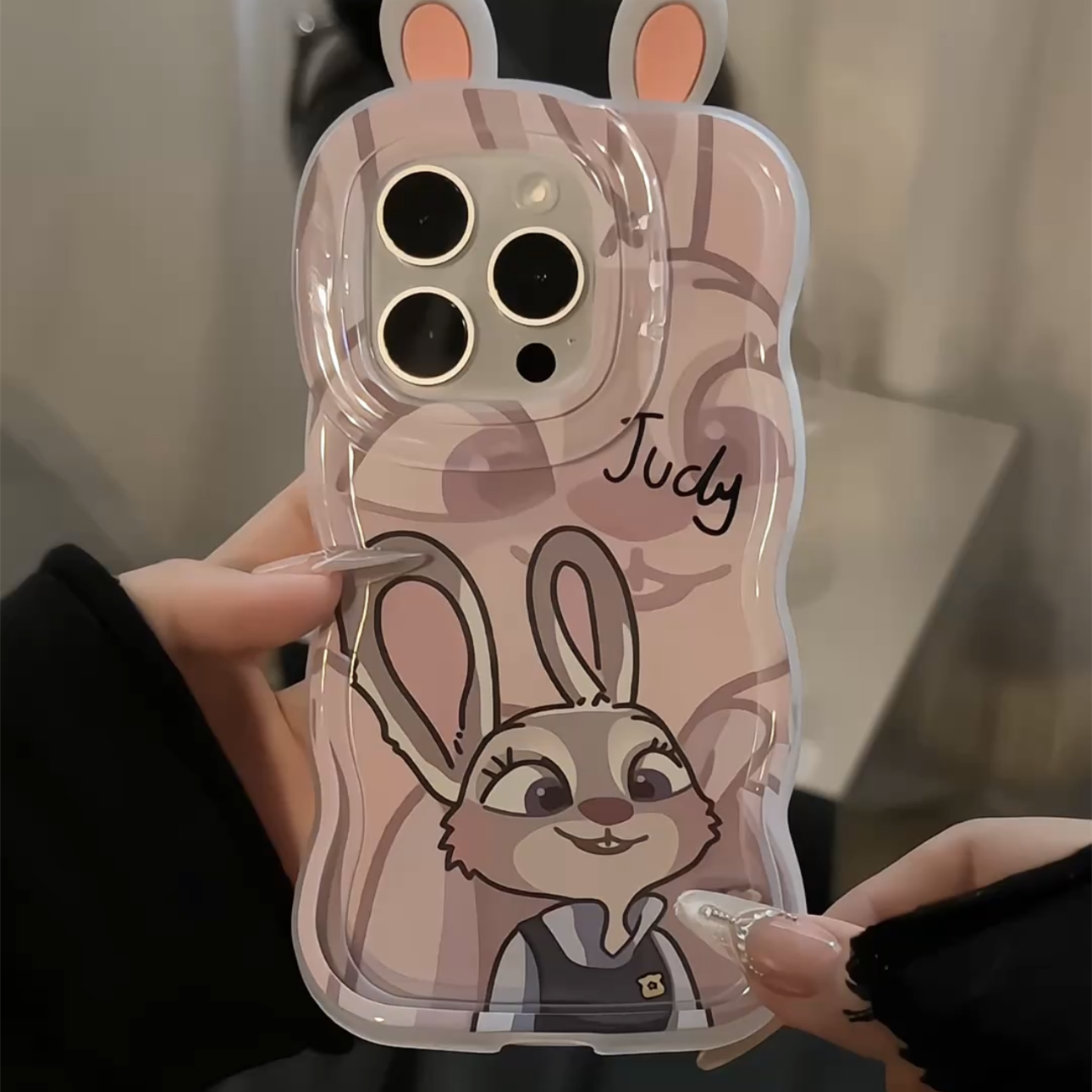 播乐尼克朱迪耳朵适用iPhone17promax苹果15/14pro支架波浪手机壳