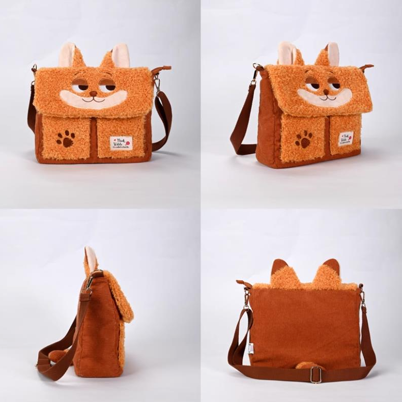 迪士尼疯狂动物城朱迪尼克毛绒斜挎包装饰摆件