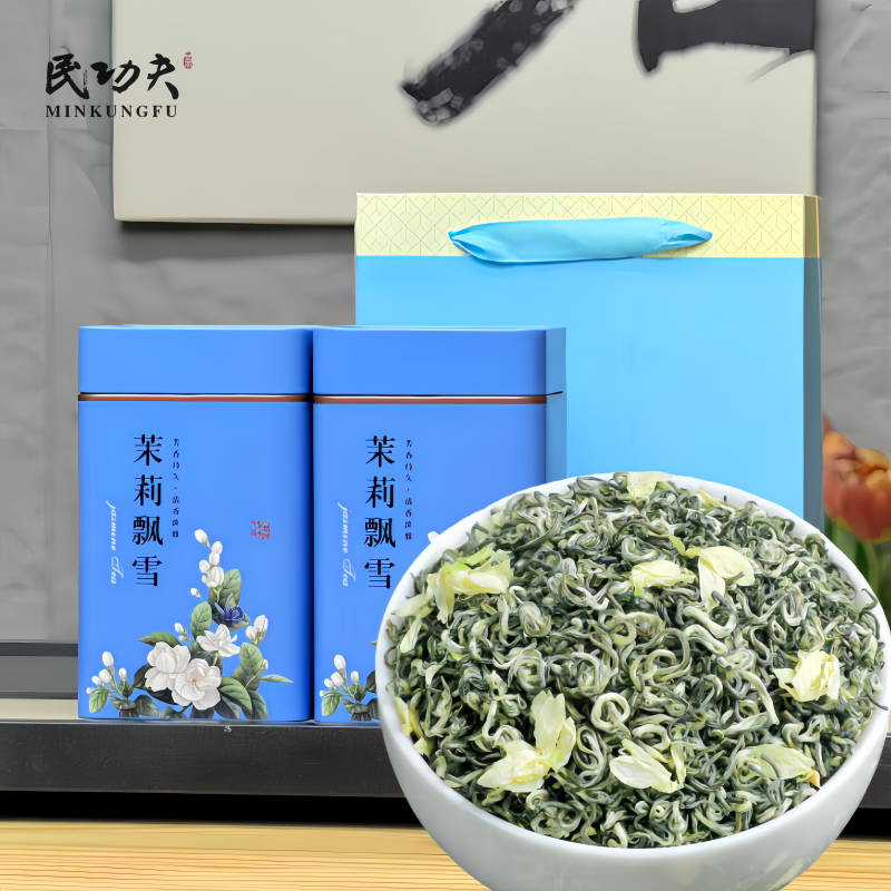 上等茉莉花茶2025新茶特级茉莉飘雪清香型花草茶叶罐装500g送礼