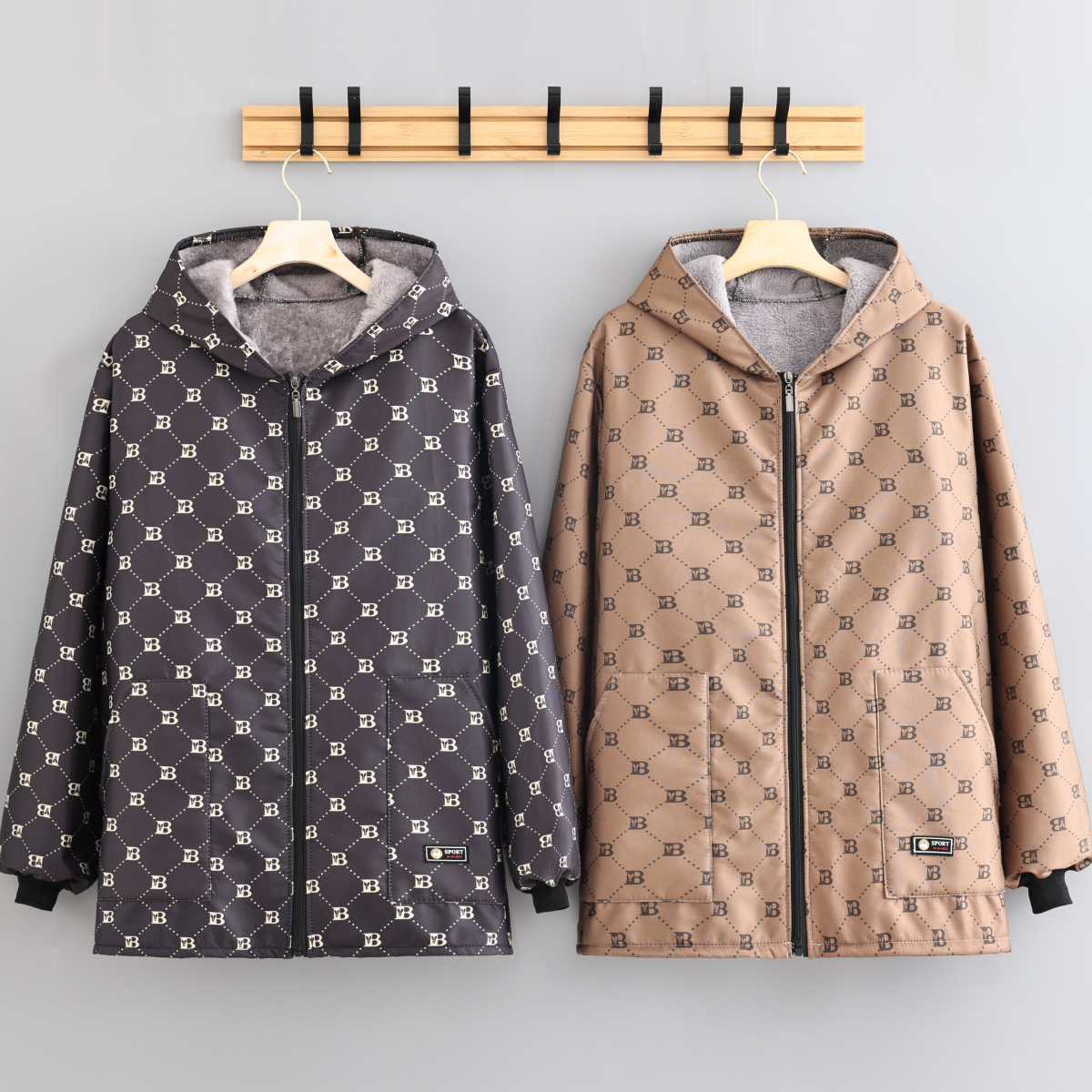 冬季保暖围裙加绒加厚舒适抗风蓄热罩衣家用或外穿工作服可定制