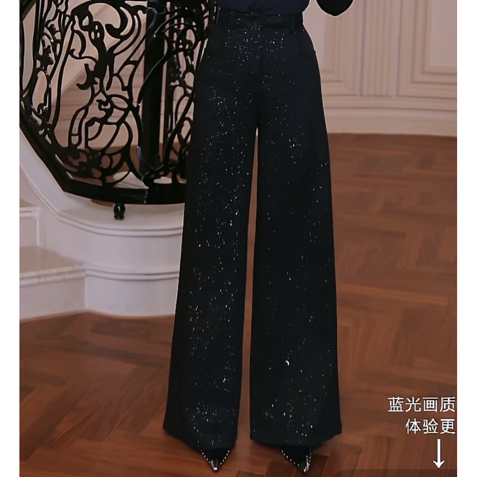 【芙娜妮】显瘦重工2025新款保暖长裤直筒小个子显高女装F2530990B