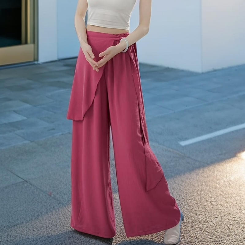 25652古典舞蹈裤女夏新款宽松高腰两件套围腰飘片舞蹈阔腿裤