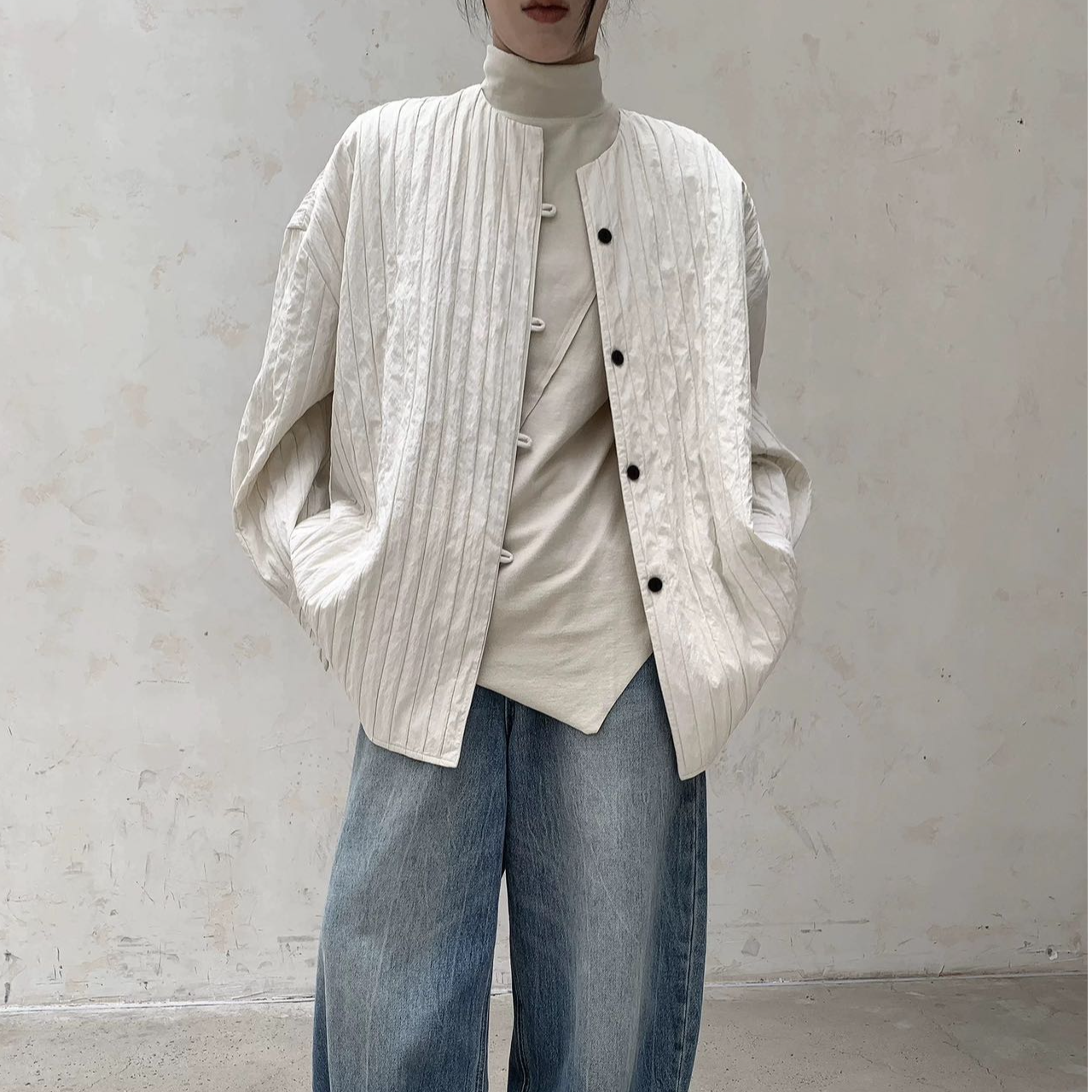 新中式风现代简约设计感百搭棉服·25656