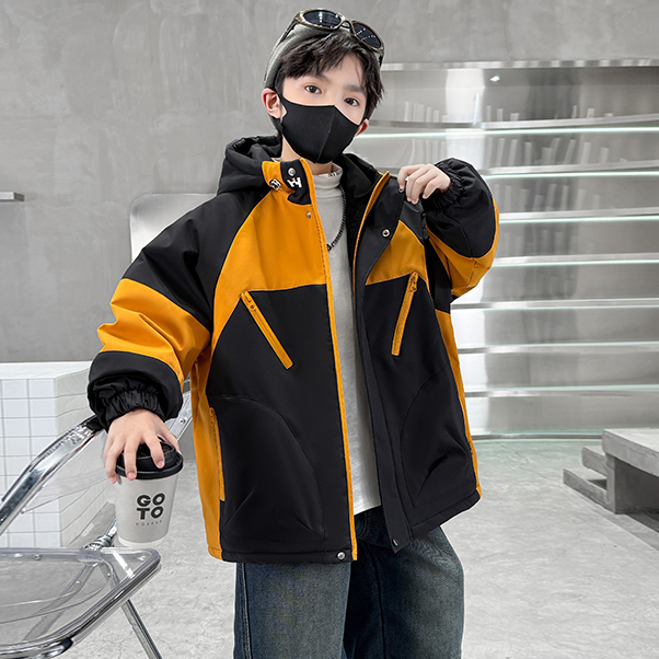 儿童装男童冬装夹棉外套2025新款中大童秋冬款男孩加厚冬季派克服