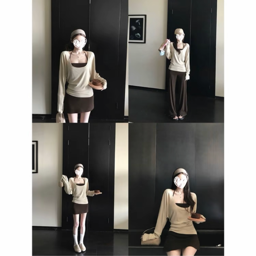 纯欲慵懒风四件套轻盈无感姐系松弛气质显瘦时尚套装