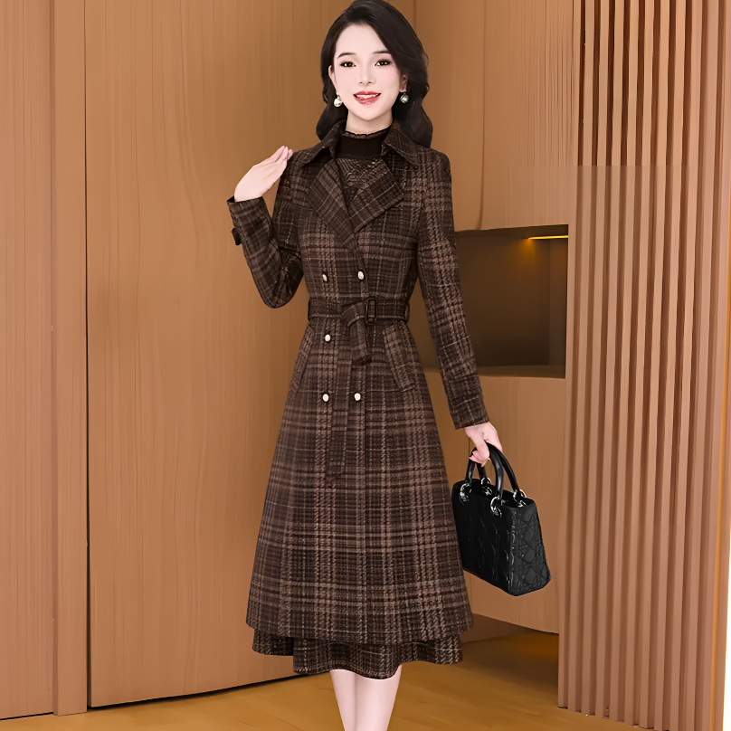 【两件套】新品上新秋季轻奢贵夫人气质时尚大气修身显瘦真两件套裙