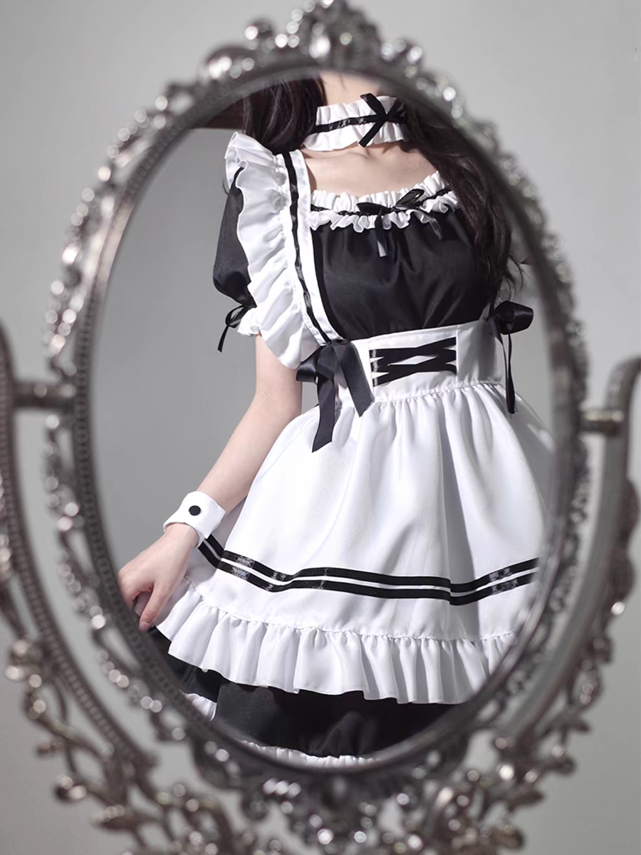 日系女仆装cos服性感奇迹暖暖女佣Colita男仆大码二次元连衣裙