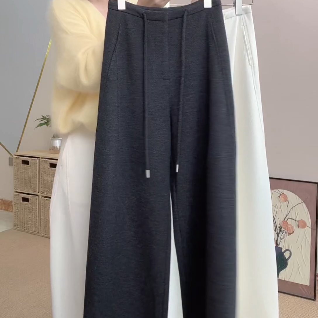 2025秋冬款羊毛时尚百搭休闲宽松直筒裤弯小刀裤C6406