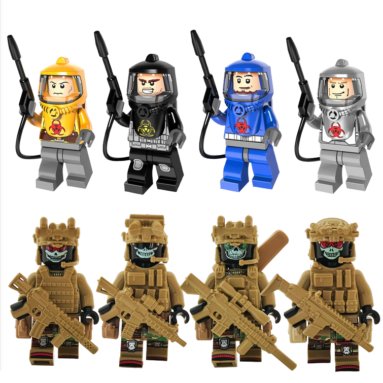 生化危机后室研究员MOC积木小人仔防核防化服科学家丧尸防御基地