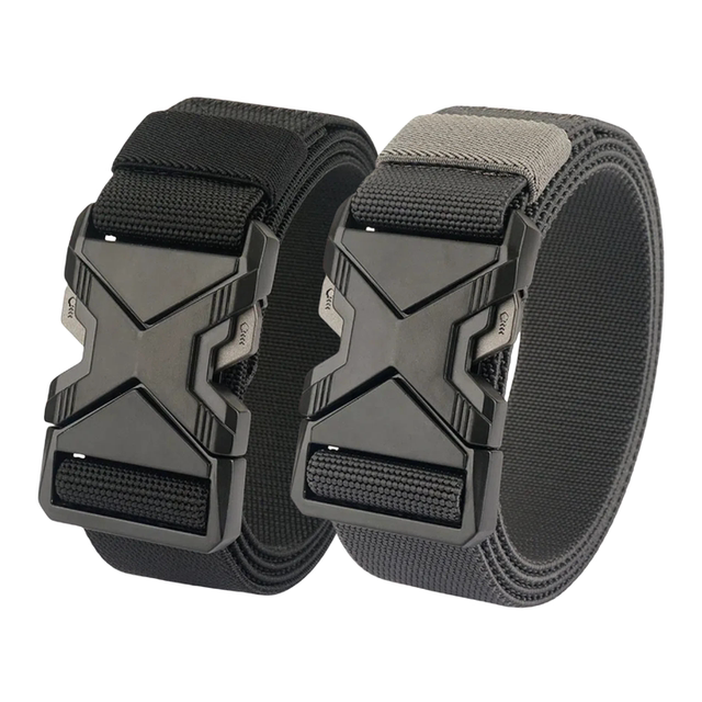 合金腰带男款弹力运动金属对插扣皮带战术帆布松紧弹性男士裤腰带