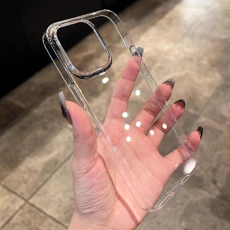 BANCA高级感透明超薄裸机PC硬iphone15/14proMax适用苹果16手机壳