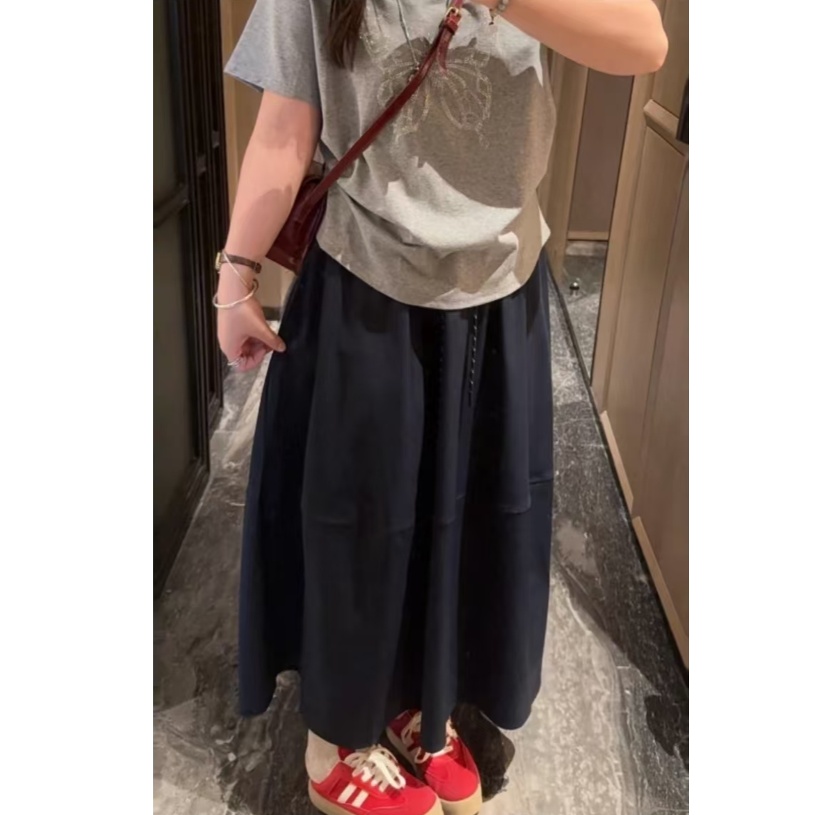 [现货＋运险＋口袋]8129-夏季女装显瘦微胖大码休闲气质半身裙