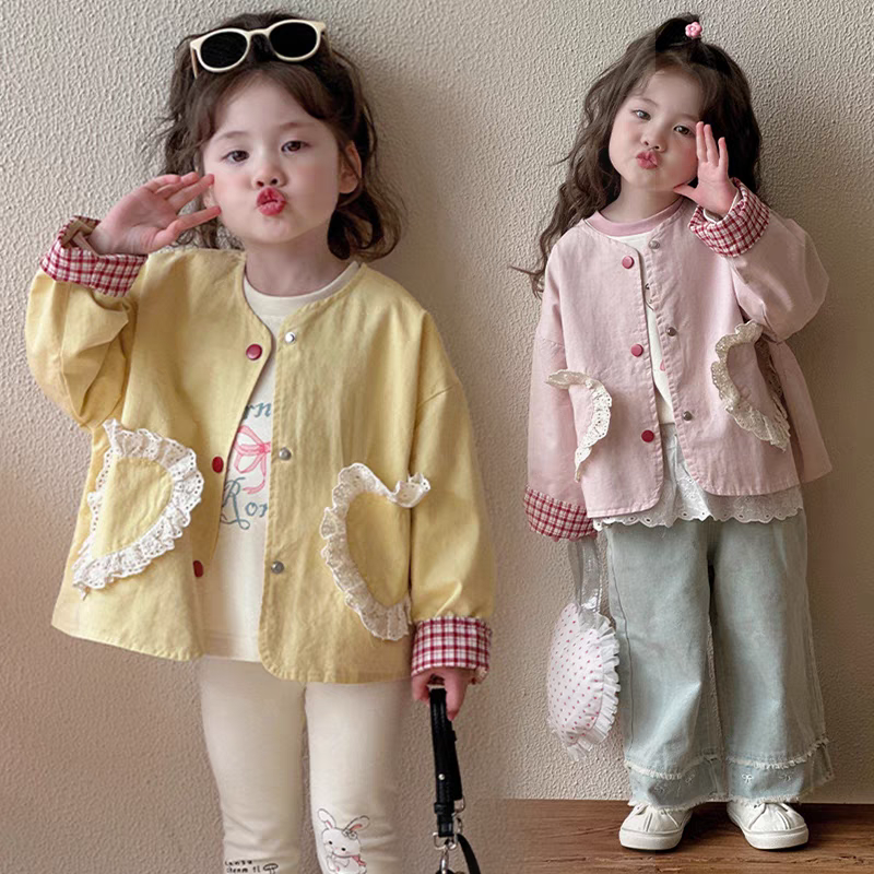 女童风衣外套春秋款2025新款儿童洋气韩版春装女宝宝春季宽松上衣