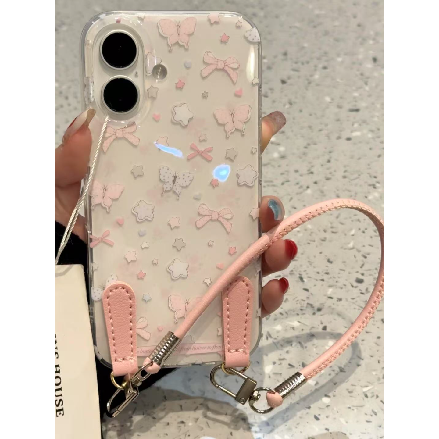 星星蝴蝶结适用苹果手机壳华为vivo小米荣耀oppo红米全包可爱女款