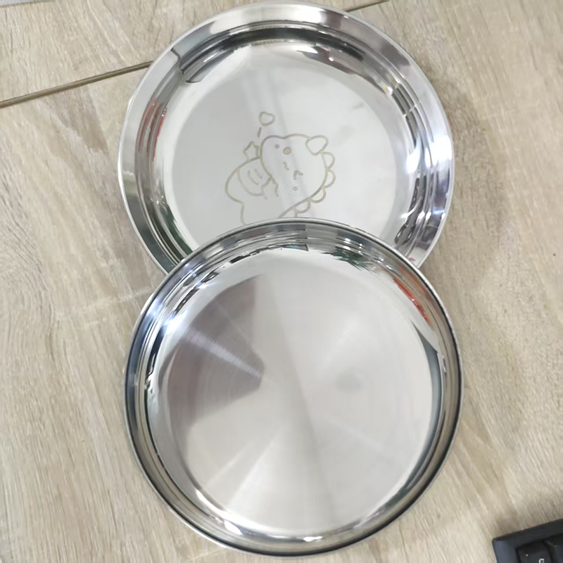 【2只装】加厚恐龙盘不锈钢圆盘糕盘凉皮盘家用好物碟托盘厨房配件