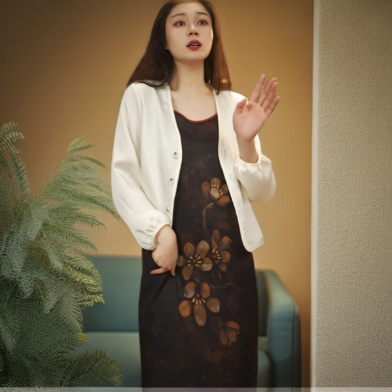 新中式休闲百搭醋酸丝滑中长袖短款防晒外套2025新设计原创正品