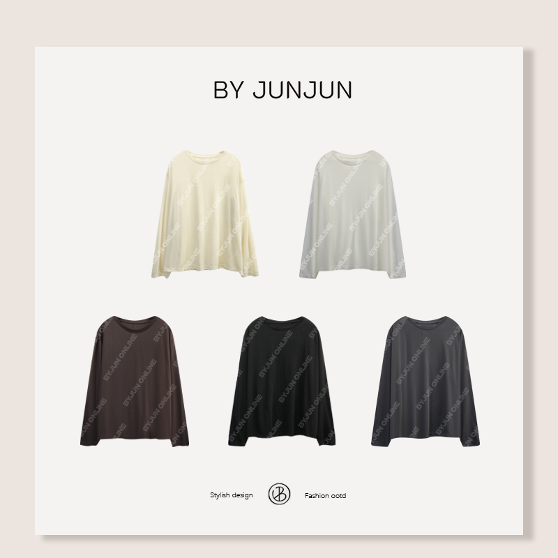 ByJunjun【降温T】桑蚕丝莱赛尔长袖T恤