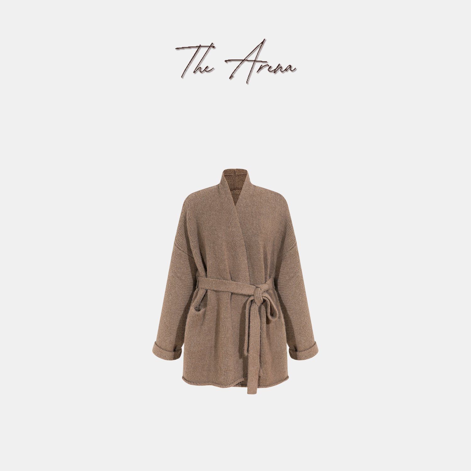 THEARENA“悠享时光”驼毛混纺廓形针织腰带外套XY-9035