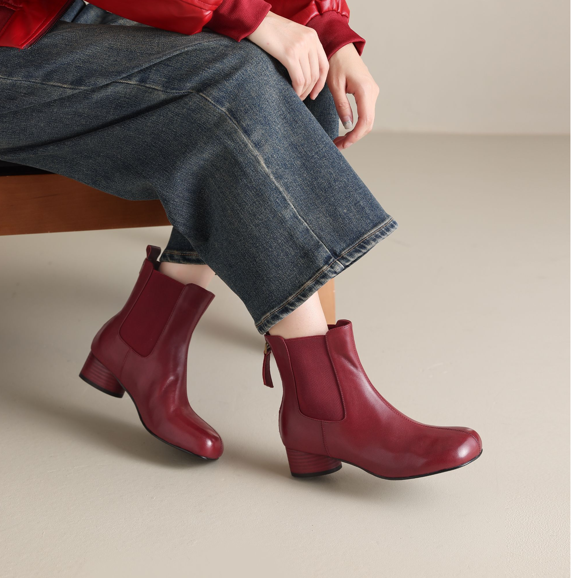 格林菲尔【跟高4cm】2025时尚瘦瘦靴英伦风冬季极简风百搭女短靴