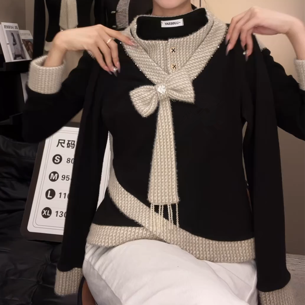 2025冬季新款 时尚贵气T恤打底衫设计感上衣