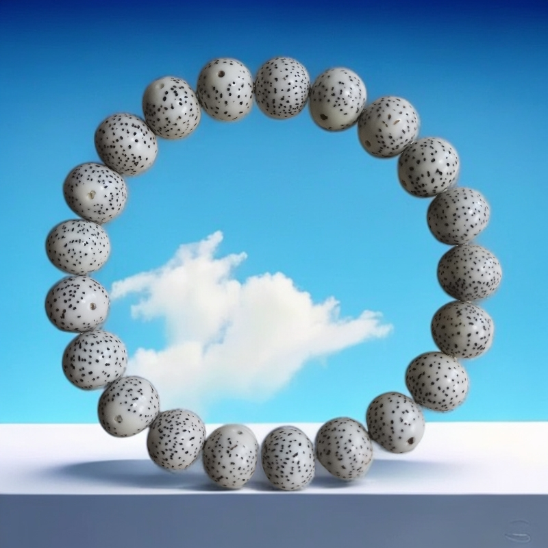 非家属木质手串   21颗顺白11圆珠，留白正月，星点细，高抛