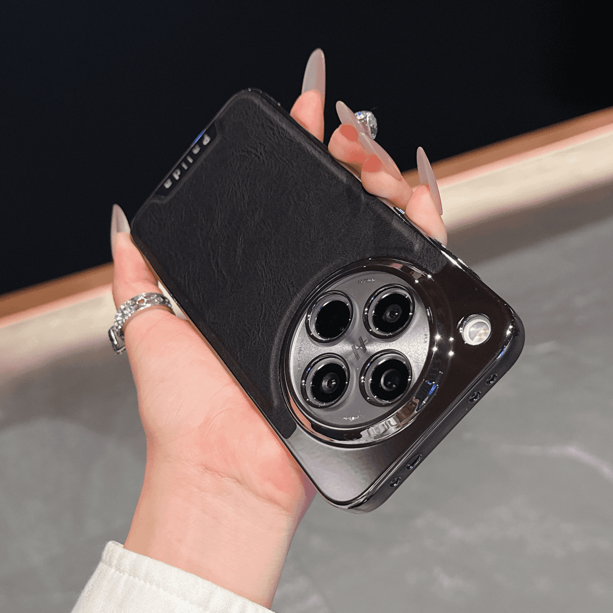 【精孔镜头+超薄电镀】适用OPPO FindX8高档皮纹手机壳商务保护套