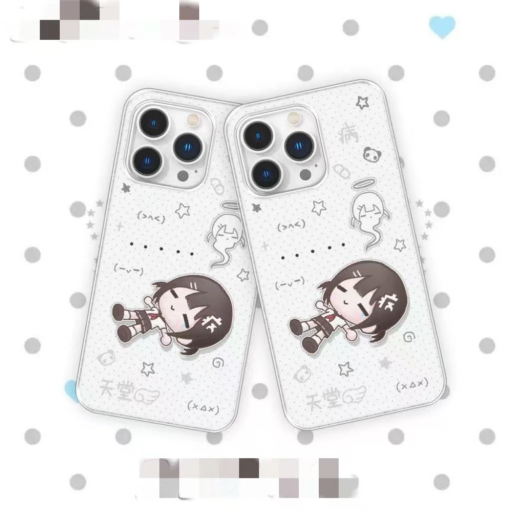 艺壳趣可爱卡通少女适用于苹果17promax/16promax大孔白色手机壳x