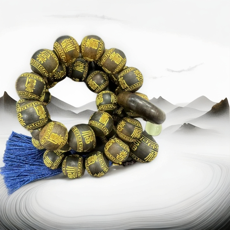 A390柬埔寨沉香木串15mm