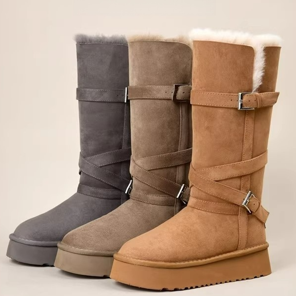 【洁宝专属】厚底加绒加厚保暖高筒雪地靴女冬季爆款长筒靴地棉鞋